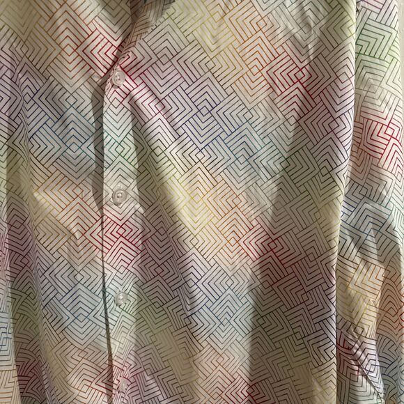 Robert Graham Men’s Large Brixton Button Up Long Sleeve Geometric Multicolor - Picture 2 of 10